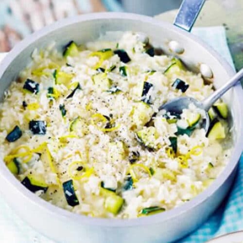 Risotto jambon-courgettes