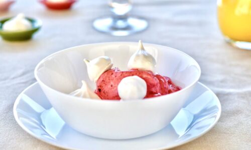 Sorbet fruits rouges-meringues